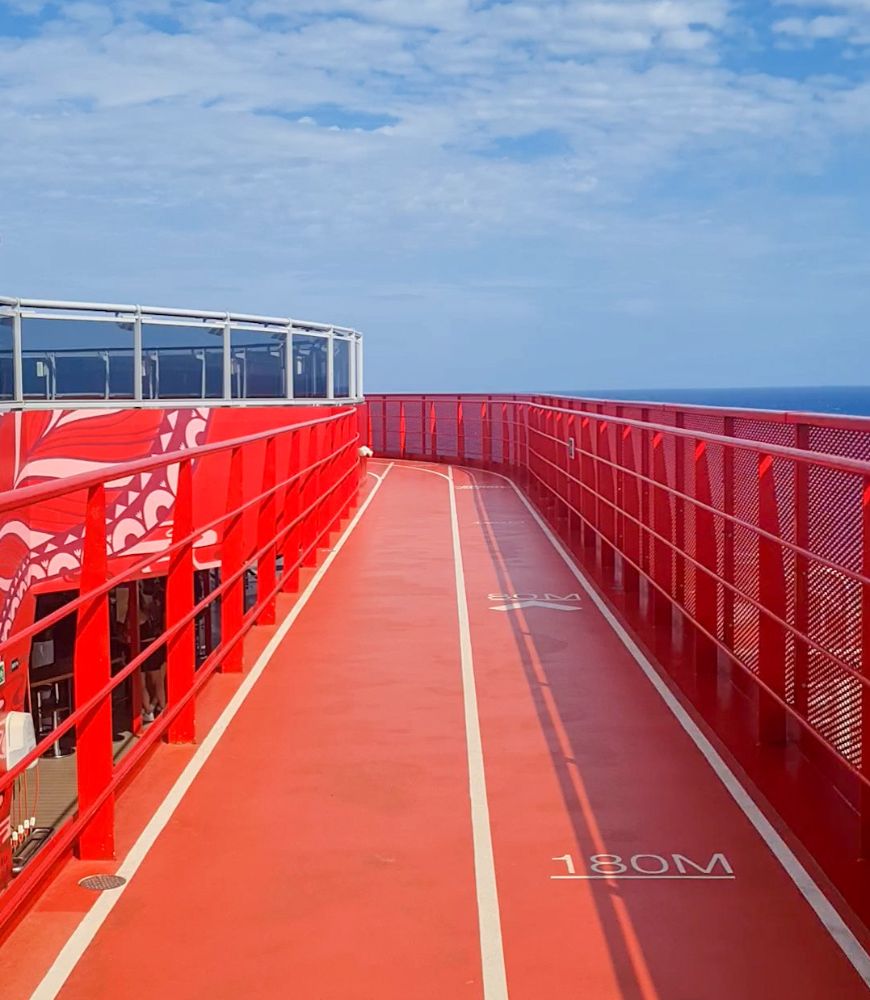 Running track on board the Valiant Lady