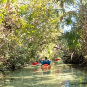 Laura Kayaking down Juniper Springs Run in Ocala Florida